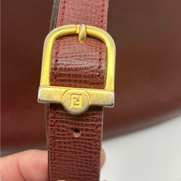 Fendi crossbody shoulder Bordeaux bag deep maroon - Picture 10 of 12